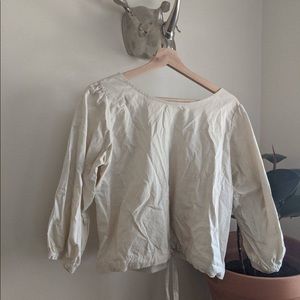 Esby Apparel Cream Wrap Top size M